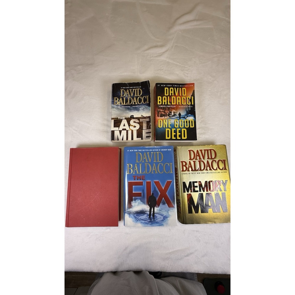 David Baldacci Book Lot Memory Man The Fix Last Mile One Good Deed HC PB